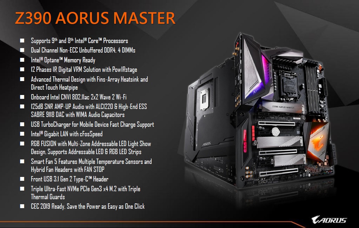 First Looks Gigabyte Z390 AORUS MASTER Motherboard The Tech