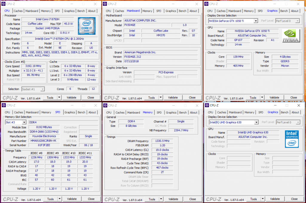 cpu z asus tuf