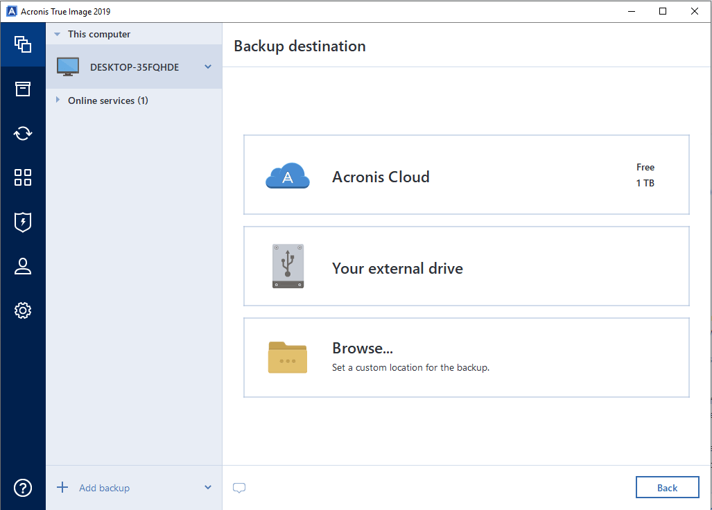 entire pc backup acronis true image 2019