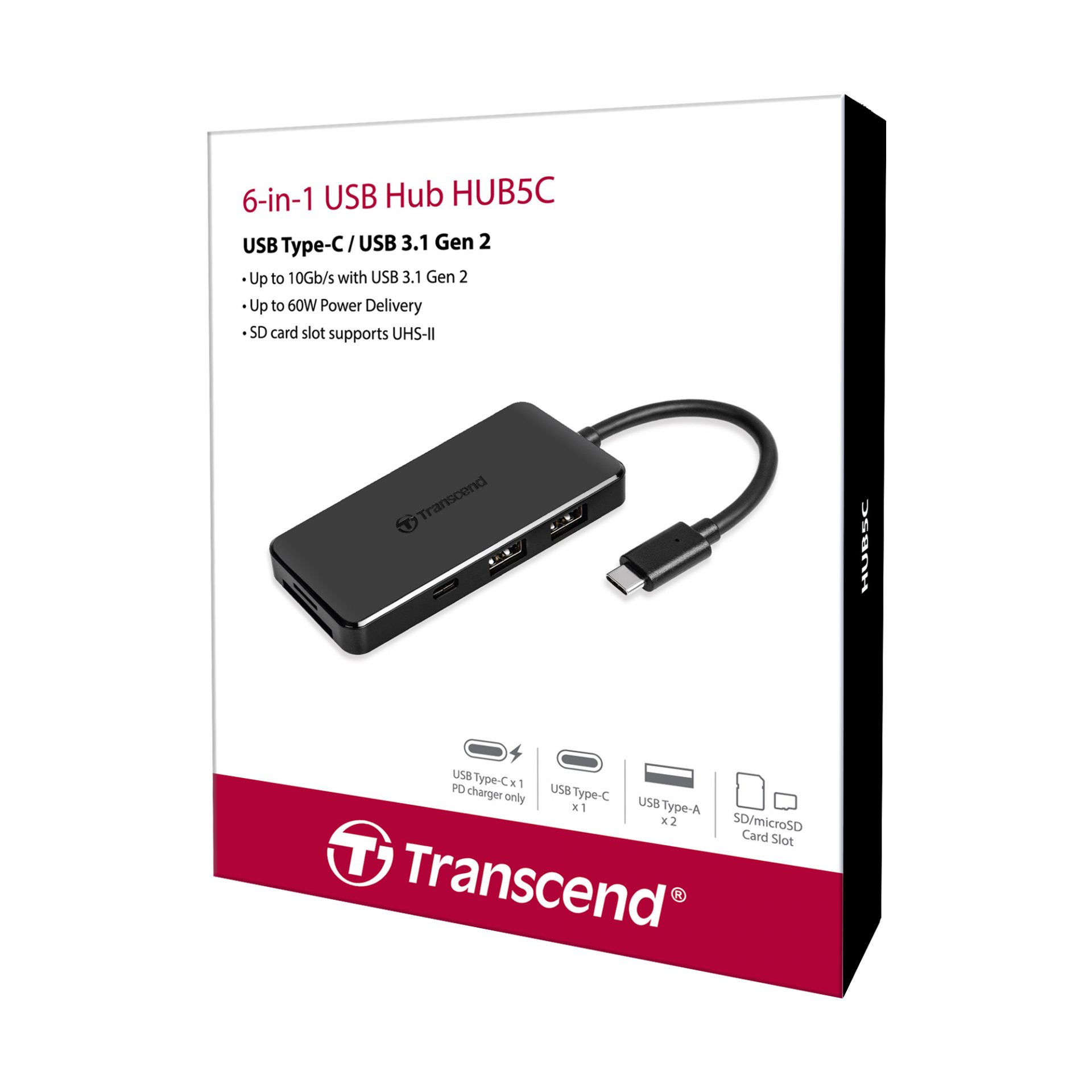 Transcend Releases New USB 3.1 Gen 2 Type-C Hub, with 10Gb/s Transfer  Capability, 60W Power Delivery, UHS-II SD Card Reader, and More - The Tech  Revolutionist