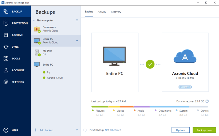 acronis true image 2021 standard vs advanced