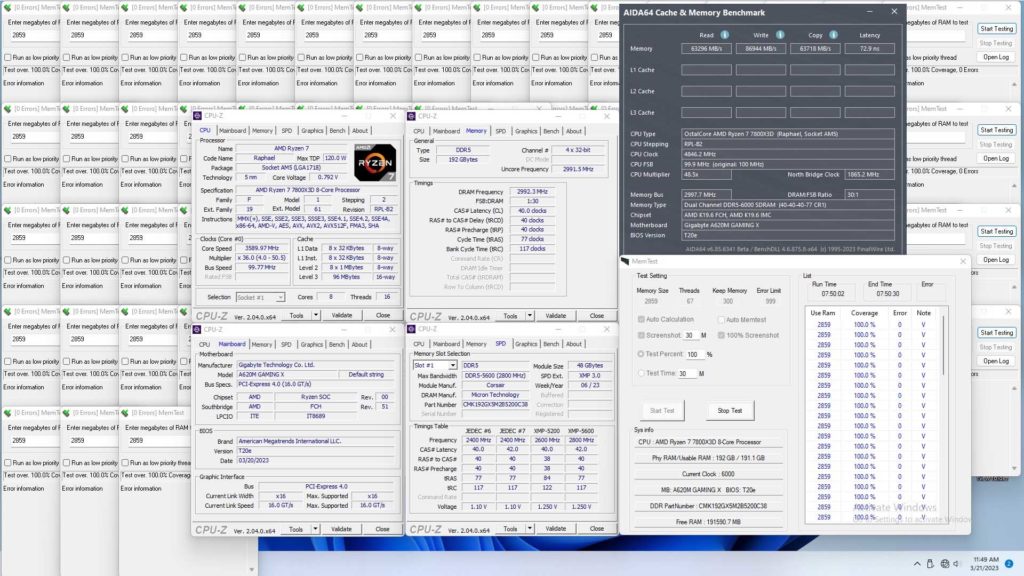 GIGABYTE AM5 Motherboard DDR5 RAM Test