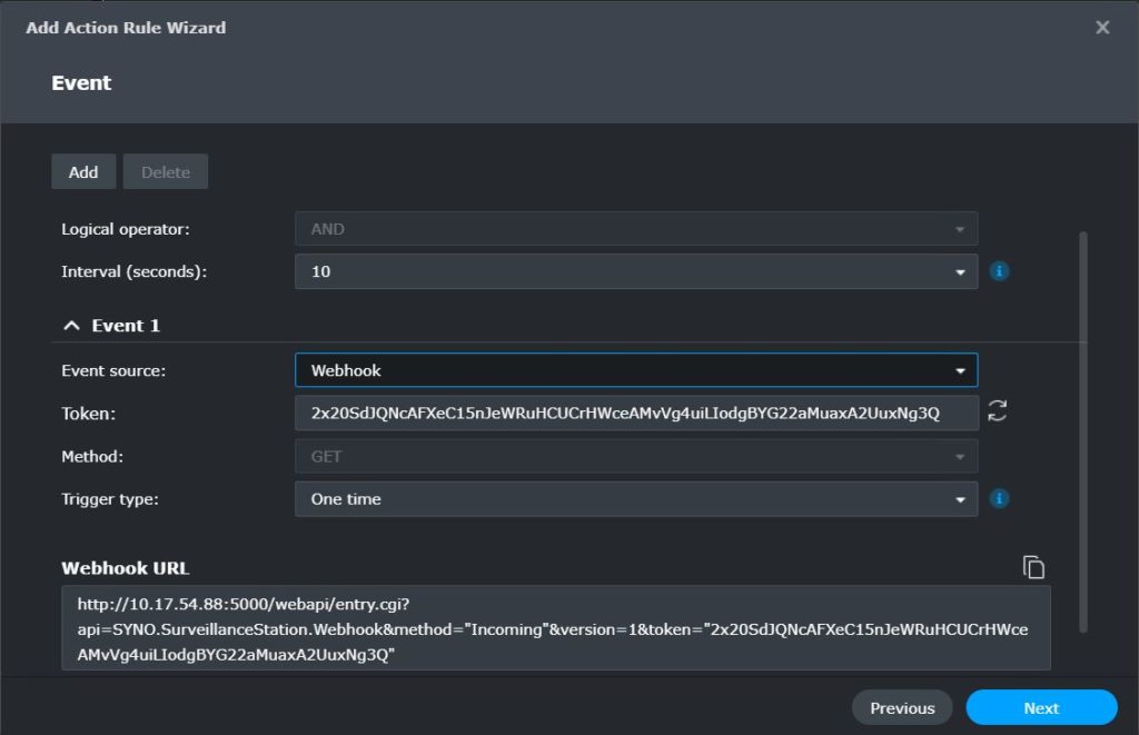 Synology 3rd Party API and Webhook