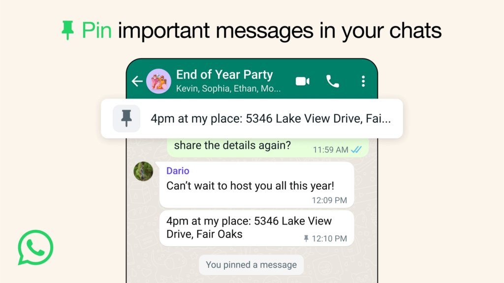 WhatsApp Pin Message