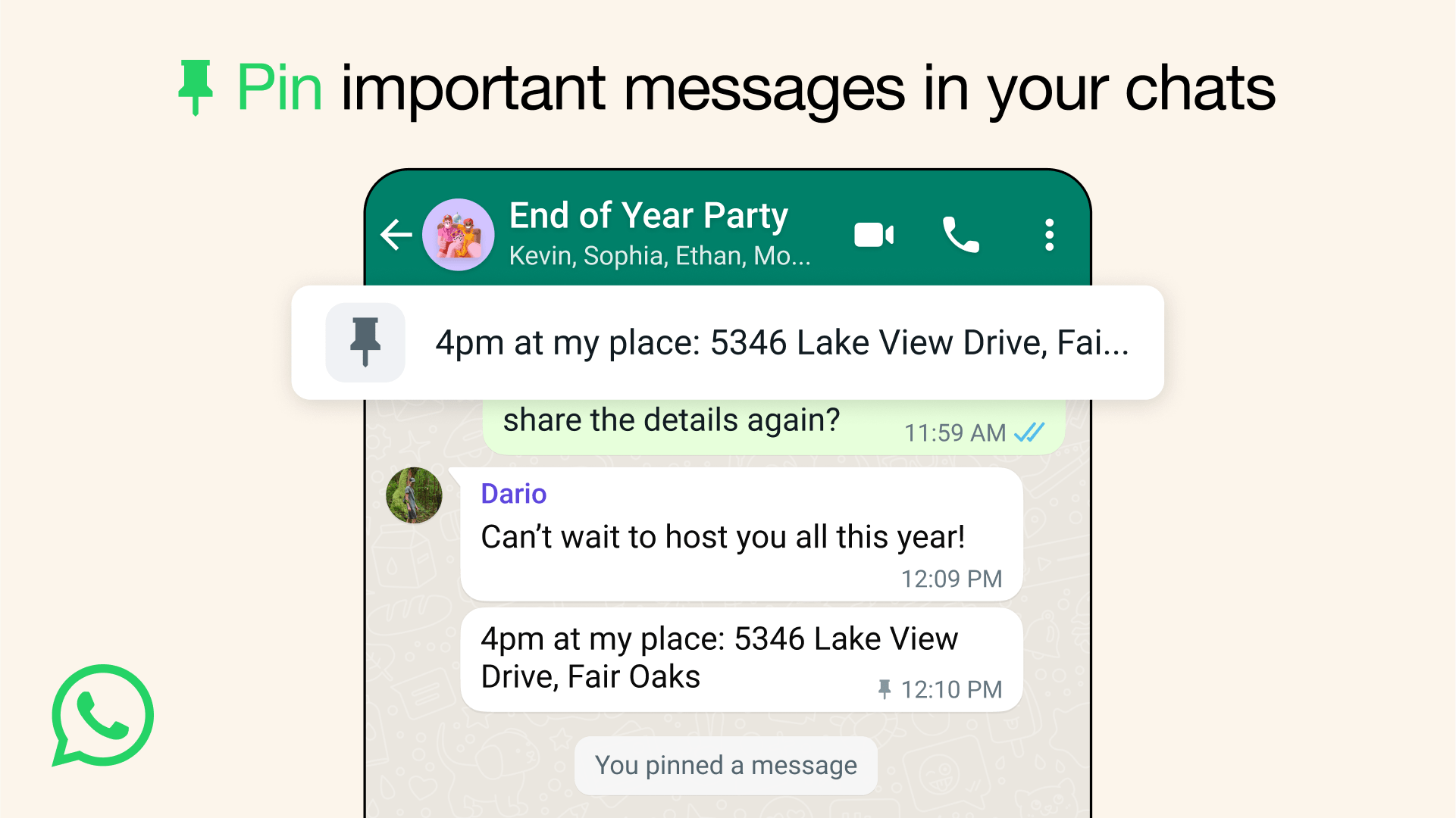 WhatsApp Pin Message