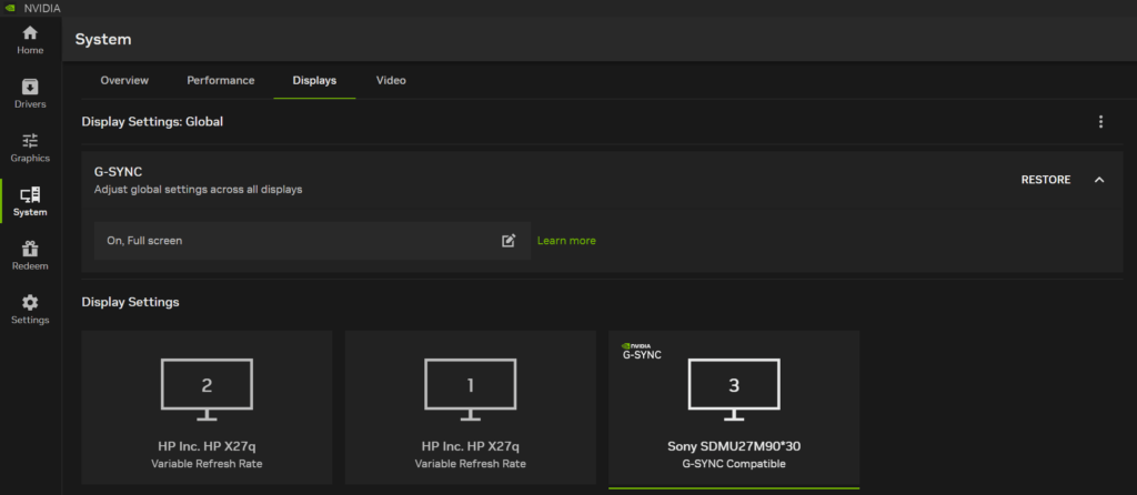 NVIDIA App G-SYNC Control