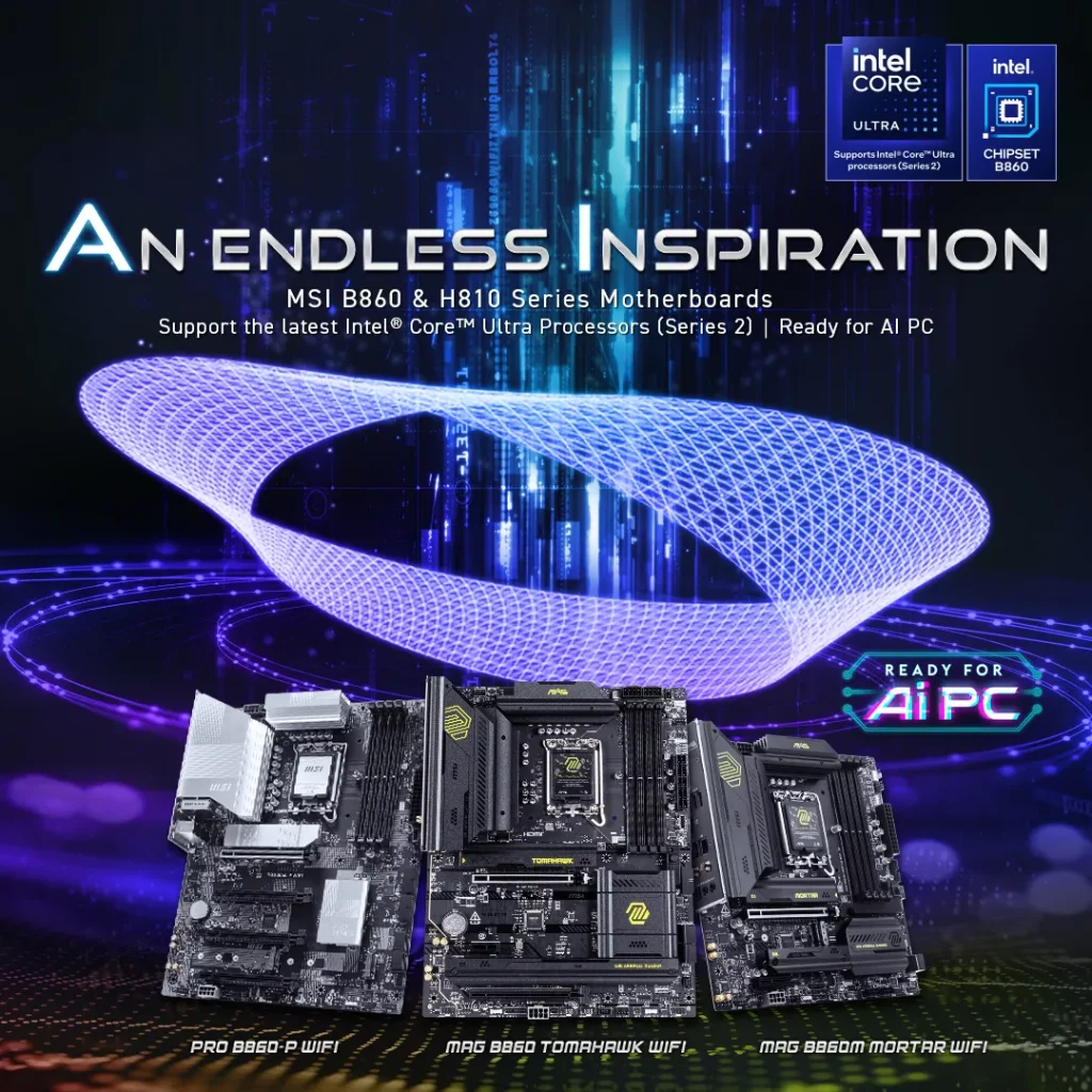 MSI Intel B860 H810 Motherboards